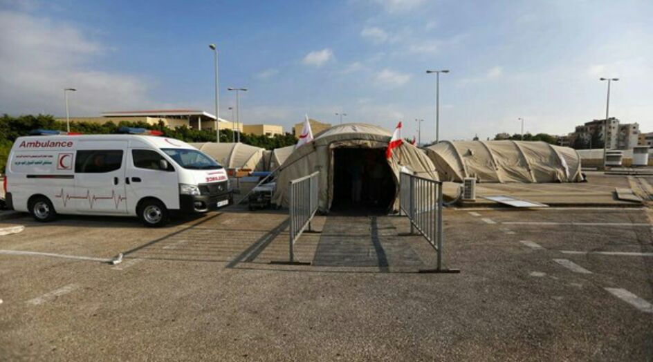 الهلال الاحمر الايراني يقيم مستشفى ميداني في الضاحية الجنوبية لبيروت