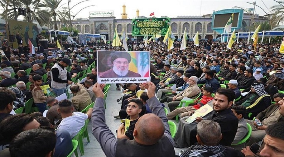 الجماهير العراقية تحي مراسم اربعينية استشهاد "السيد حسن نصرالله" 